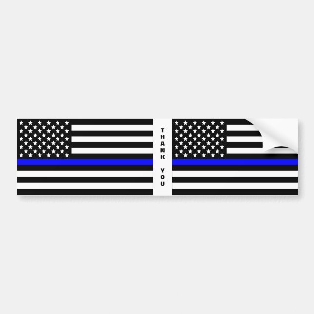 Thin Blue Line Flag Autoaufkleber (Vorne)