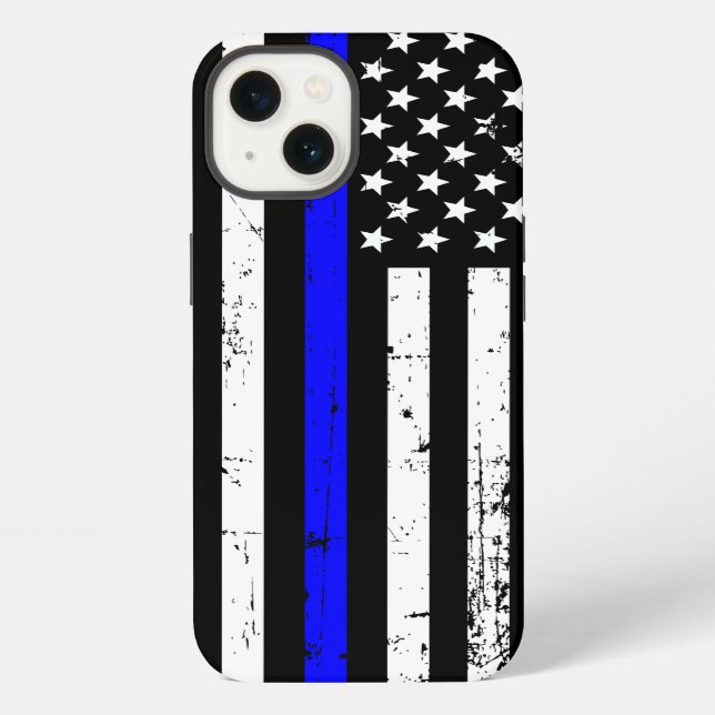 Thin Blue Line Flag Case iPhone Hülle (Rückseite)