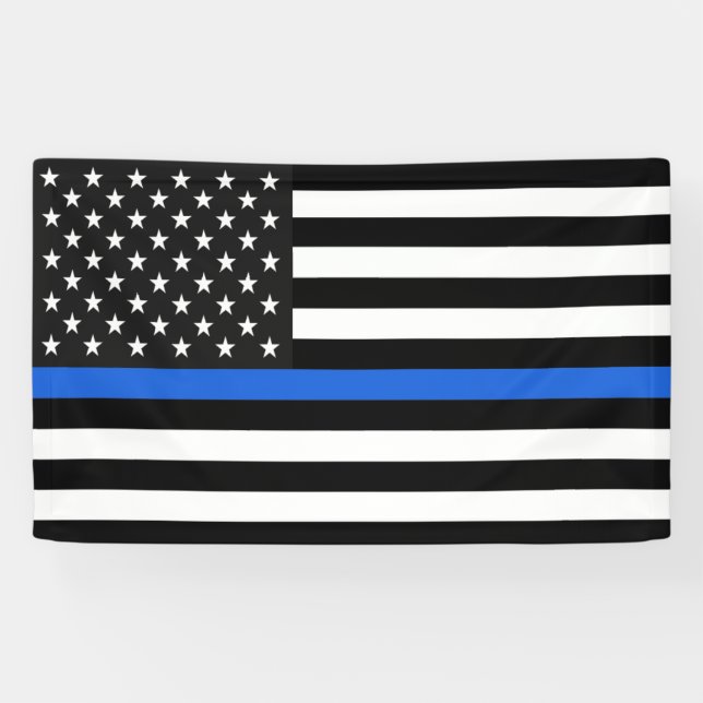 Thin Blue Line Flag der USA Banner (Horizontal)