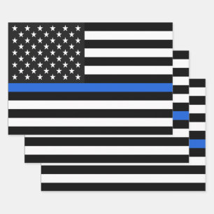 Thin Blue Line Flag der USA Geschenkpapier Set