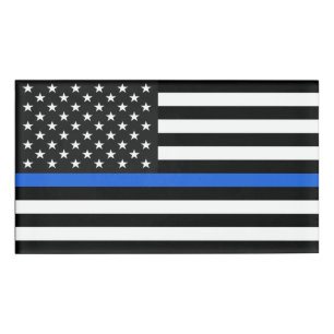 Thin Blue Line Flag der USA Namenschild
