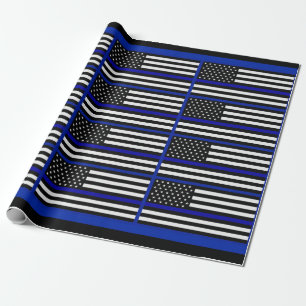Thin Blue Line Flag Geschenkpapier