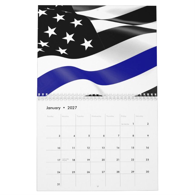Thin Blue Line Flag Kalender (Jan 2027)