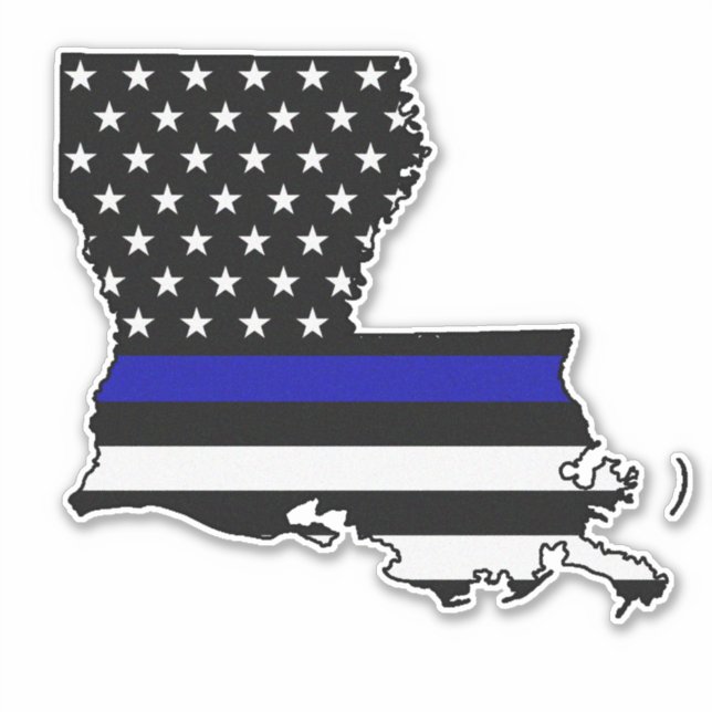 Thin Blue Line Flag Louisiana Aufkleber (Vorderseite)