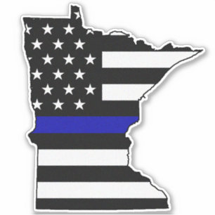 Thin Blue Line Flag Minnesota Aufkleber