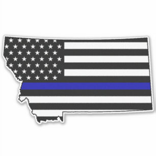 Thin Blue Line Flag Montana Aufkleber