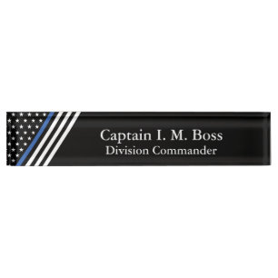 Thin Blue Line Flag Namensplakette