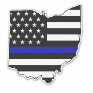 Thin Blue Line Flag Ohio Aufkleber