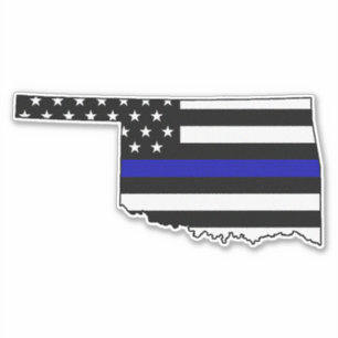 Thin Blue Line Flag Oklahoma Aufkleber