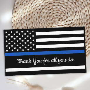 Thin Blue Line Flag Polizeidirektor Vielen Dank Visitenkarte