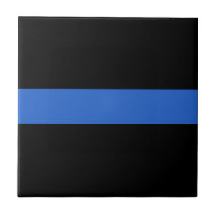 Thin Blue Line Flag Polizeisolidaritätszeichen Fliese