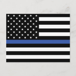 THIN BLUE LINE FLAG POSTKARTE