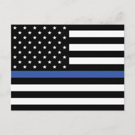 THIN BLUE LINE FLAG POSTKARTE