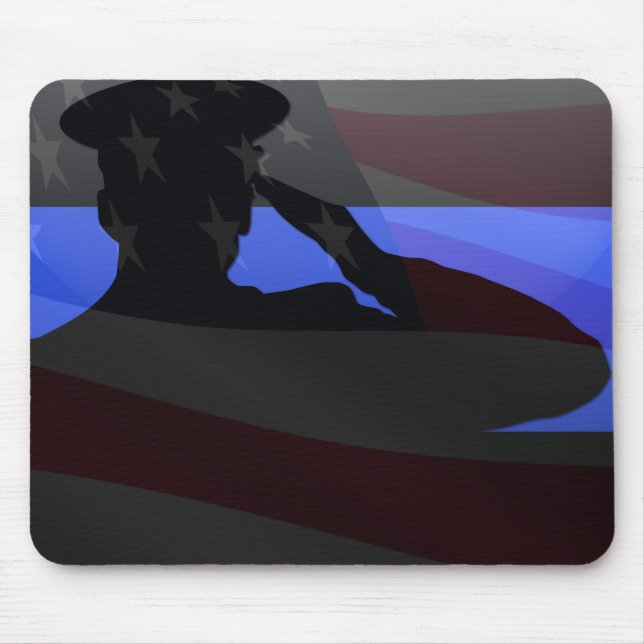Thin Blue Line - Flag Salute Mousepad (Vorne)
