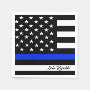 Thin Blue Line Flag Serviette