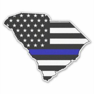 Thin Blue Line Flag South Carolina Aufkleber
