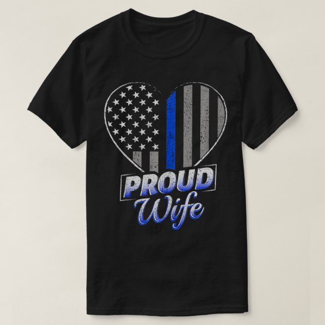 Thin Blue Line Flag Thin Blue Line Women Police W T-Shirt (Design vorne)