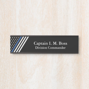Thin Blue Line Flag Türschild