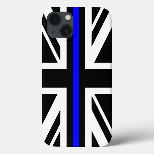 Thin Blue Line Flag united kingdom police cop symb Case-Mate iPhone Hülle (Rückseite)