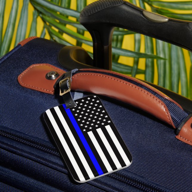 Thin Blue Line Flag (United States) Gepäckanhänger (Vorderseite Insitu 1)
