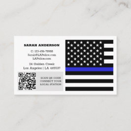 Thin Blue Line Flag, USA Police / Personalisiert Visitenkarte