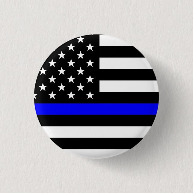 Thin Blue Line Flag (Vereinigte Staaten) Button (Vorderseite)