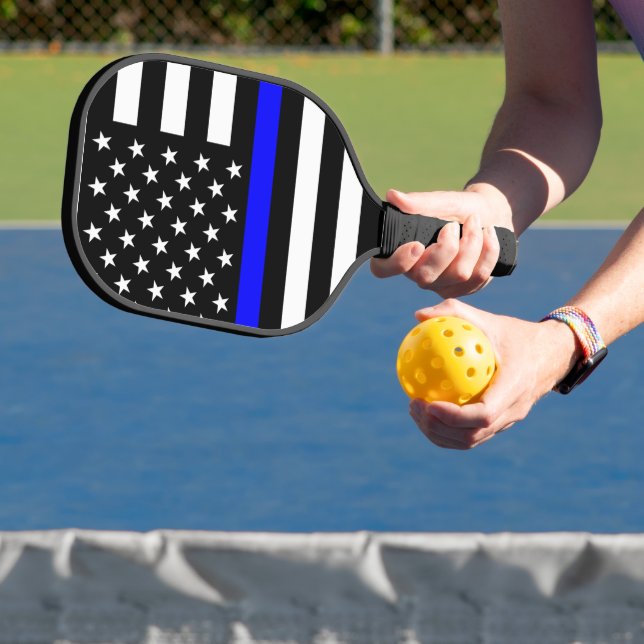 Thin Blue Line Flag (Vereinigte Staaten) Pickleball Schläger (InSitu)