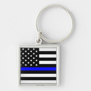 Thin Blue Line Flag (Vereinigte Staaten) Schlüsselanhänger