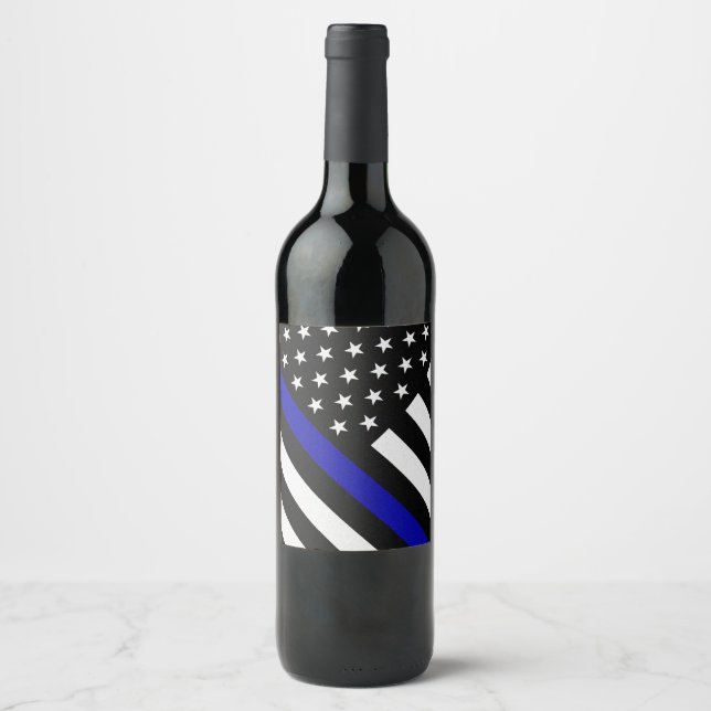 Thin Blue Line Flag Weinetikett (Vorderseite)