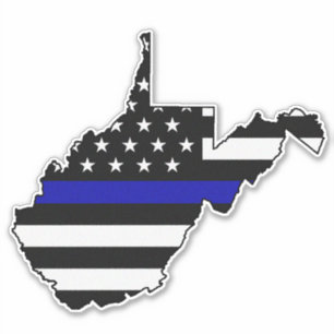 Thin Blue Line Flag West Virginia Aufkleber