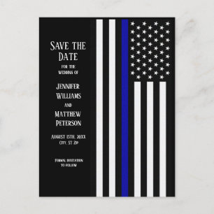 Thin Blue Line Flagge Ankündigungspostkarte