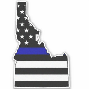 Thin Blue Line Flagge Idaho Aufkleber