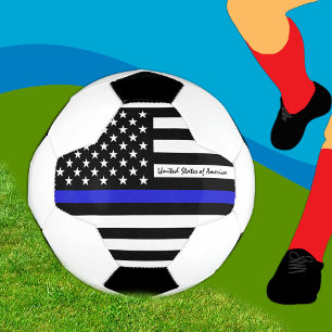 Thin Blue Line & Football USA Flagge Fußball