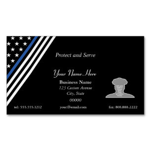 Thin Blue Line Foto Business Card Magnet