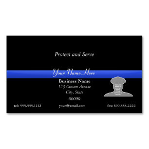 Thin Blue Line Foto Business Card Magnet
