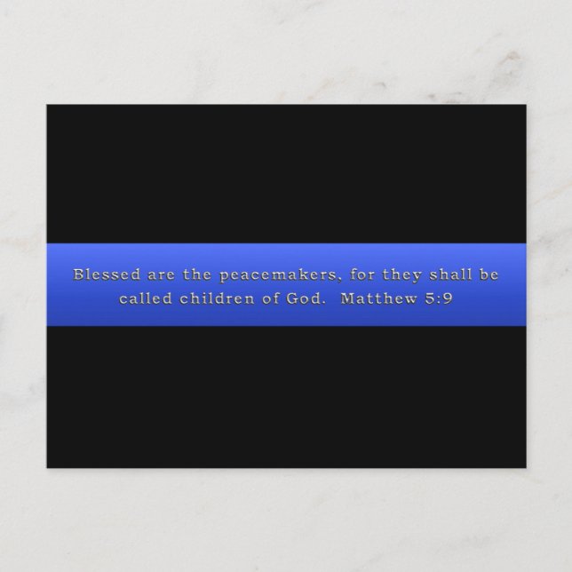 Thin Blue Line Friedensstifter Postkarte (Vorderseite)