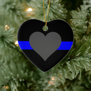 Thin Blue Line - Für diejenigen, die bedienen Keramik Ornament