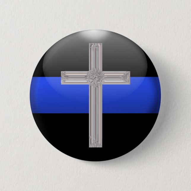 Thin Blue Line Gebet für Sicherheit Button (Vorderseite)