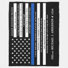 Thin Blue Line Geschenk Polizeidirektor Gebet Fleecedecke