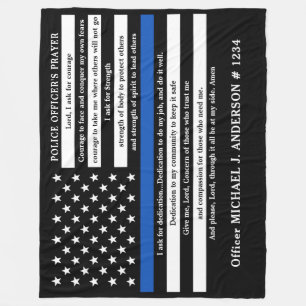 Thin Blue Line Geschenk Polizeidirektor Gebet Fleecedecke