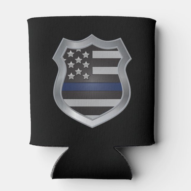 Thin Blue Line Getränk Koozie Dosenkühler (Rückseite)