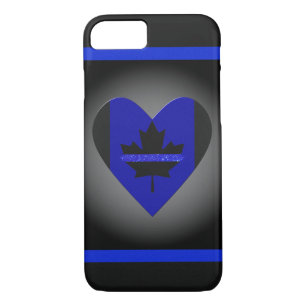 Thin Blue Line Glitzer Herzenflagge Case-Mate iPhone Hülle