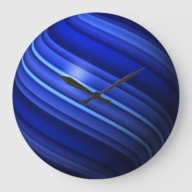 Thin Blue Line Globe Große Wanduhr (Vorderseite)