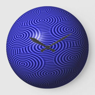 Thin Blue Line Globus Große Wanduhr