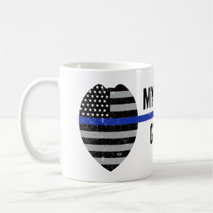 Thin Blue Line, Got Ihrer sechs, Polizei Ehefrau T Tasse