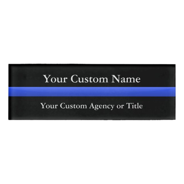 Thin Blue Line Gradient Namenschild (Vorderseite)