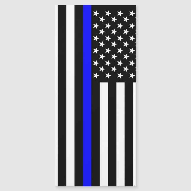 Thin Blue Line Grafik auf einer US-Flagge Magnetkarte (Vorderseite)