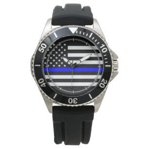 Thin Blue Line Graphic auf einer US-amerikanischen Armbanduhr