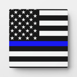Thin Blue Line Graphic auf einer US-amerikanischen Fotoplatte