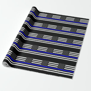 Thin Blue Line Graphic auf einer US-amerikanischen Geschenkpapier